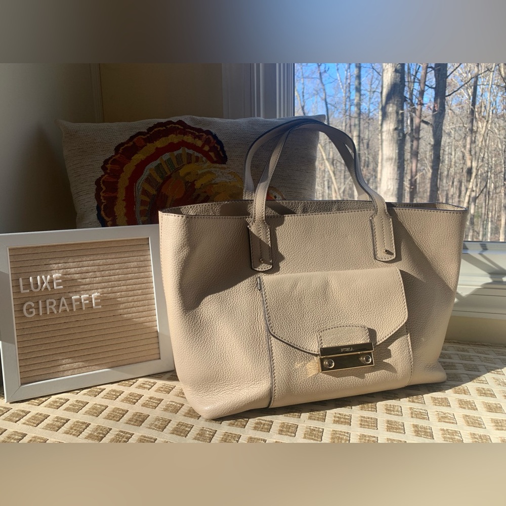 Authentic FURLA beige leather bag